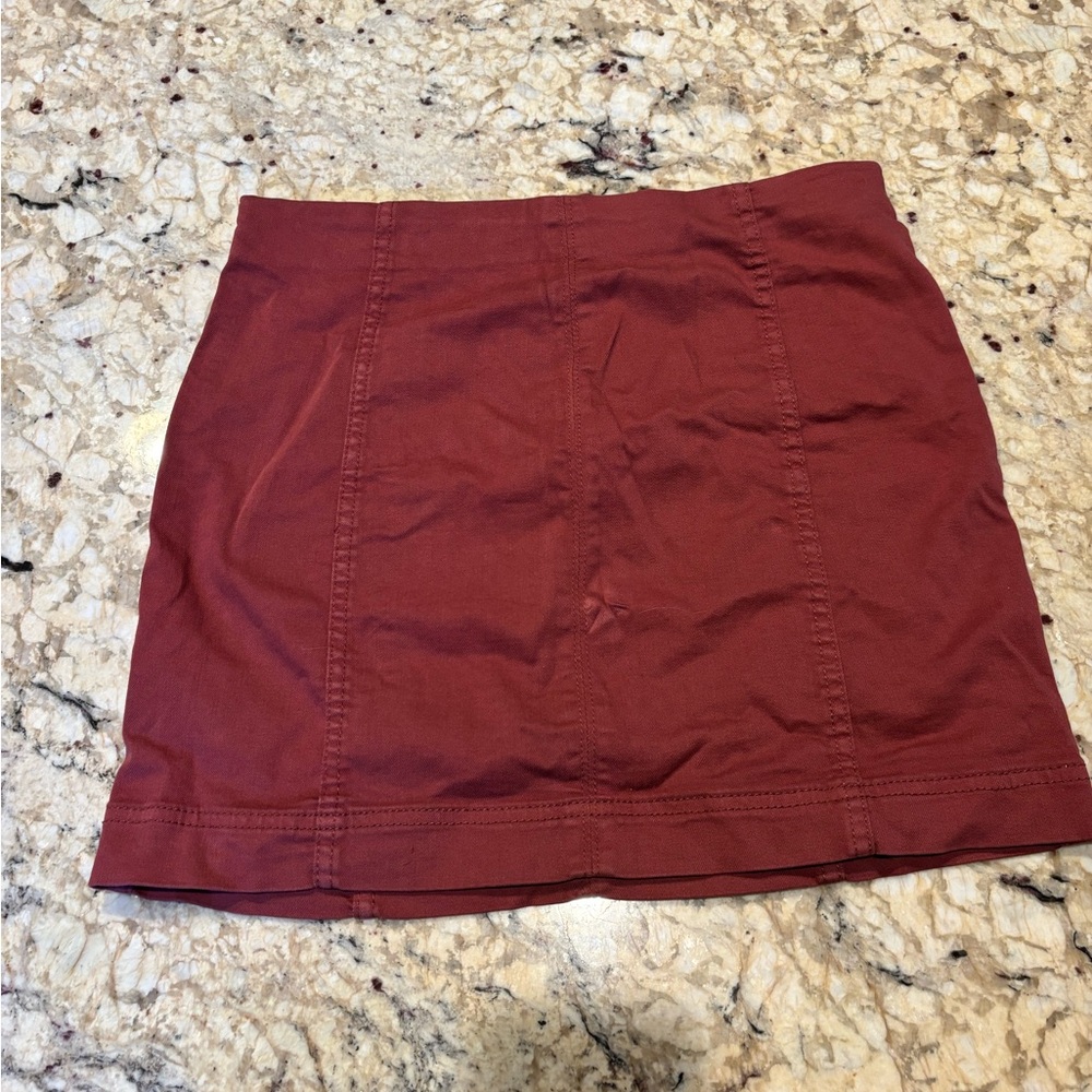 Red mini skirt